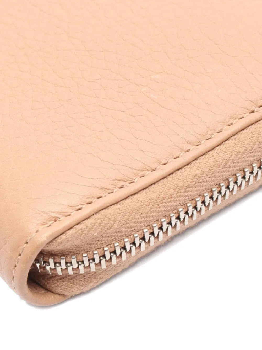 Pre-owned Gucci 2000s Bamboo Zipper Wallet In Neutral