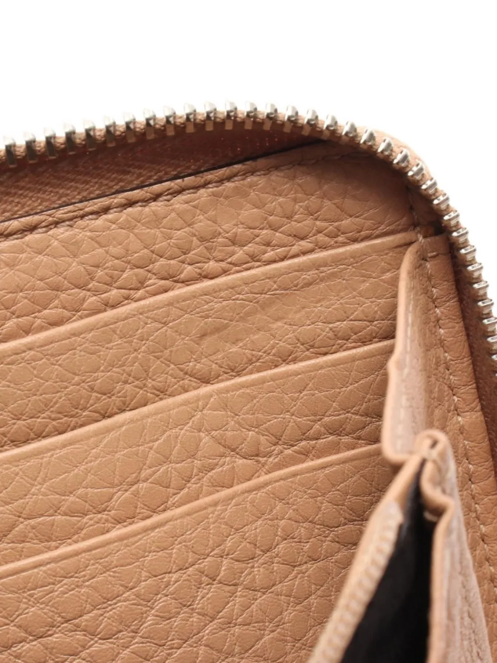 Pre-owned Gucci 2000s Bamboo Zipper Wallet In Neutral
