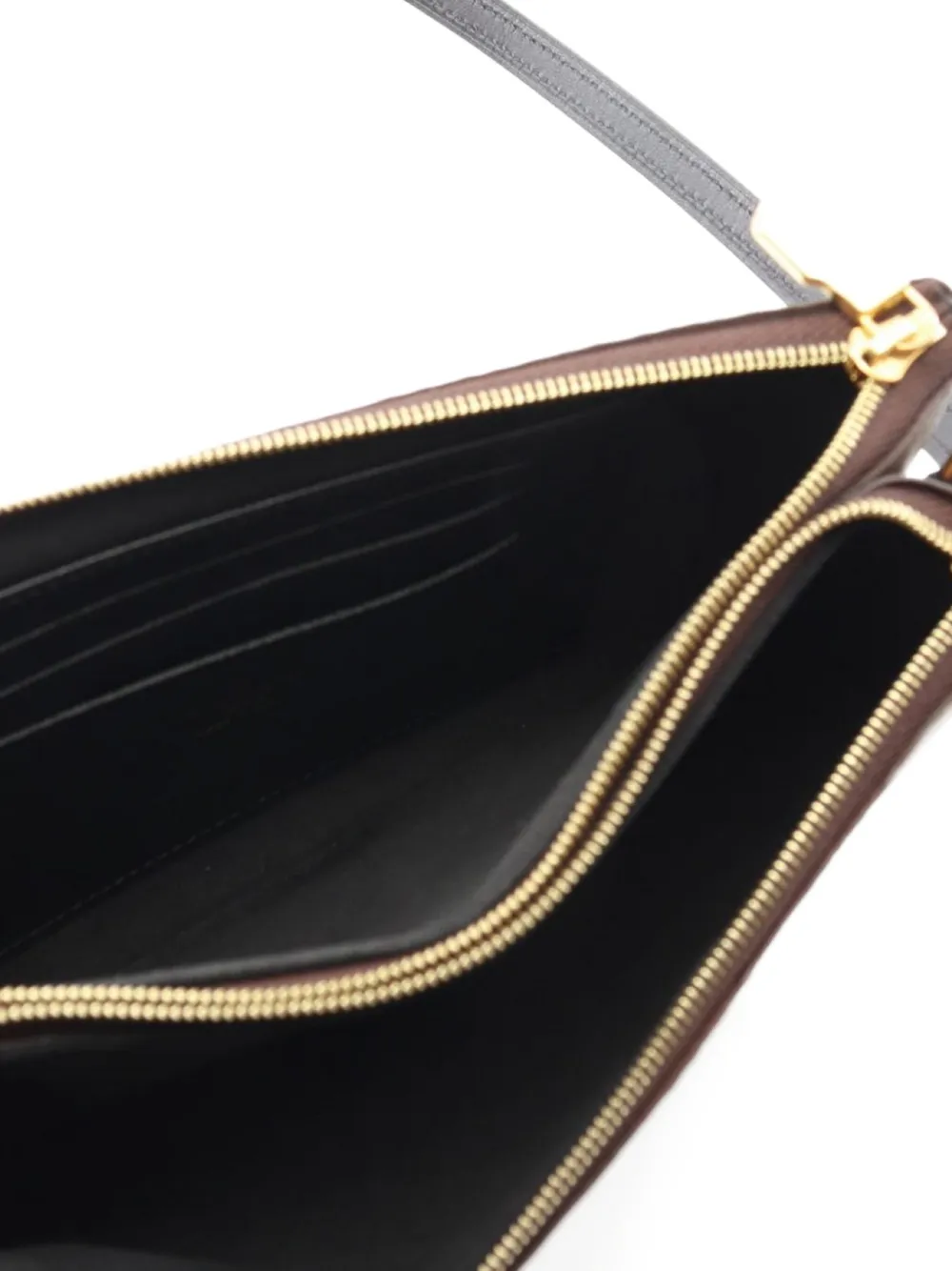 Pre-owned Louis Vuitton 2020 Pochette Double-zip Monogram Giant Reverse Shoulder Bag In Brown