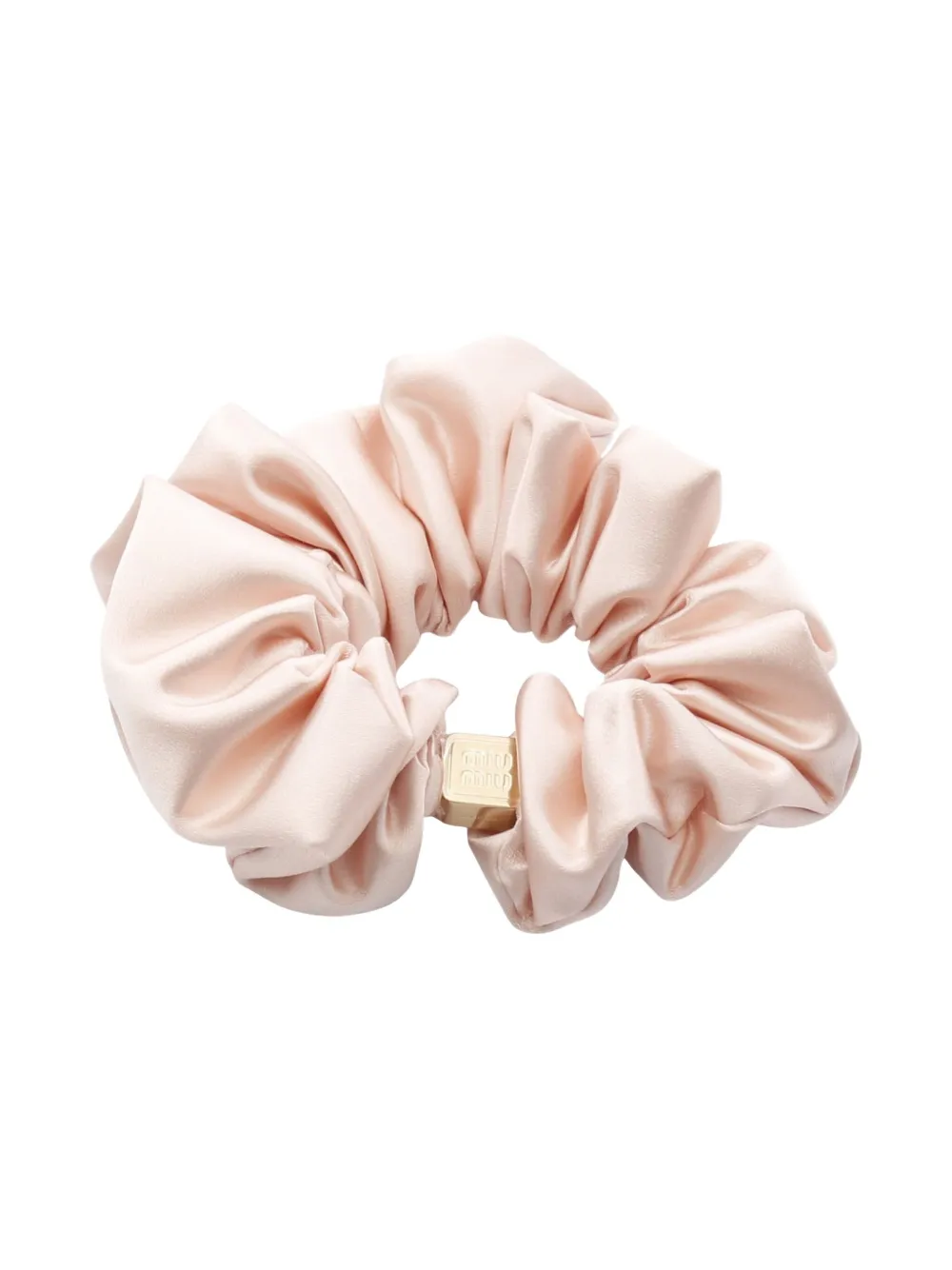 2020s logo-plate silk hair scrunchie