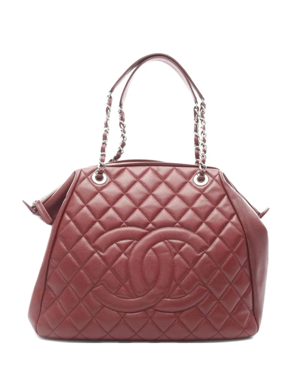 Pre-owned Chanel 2009 Coco Mark Tote Bag In Red