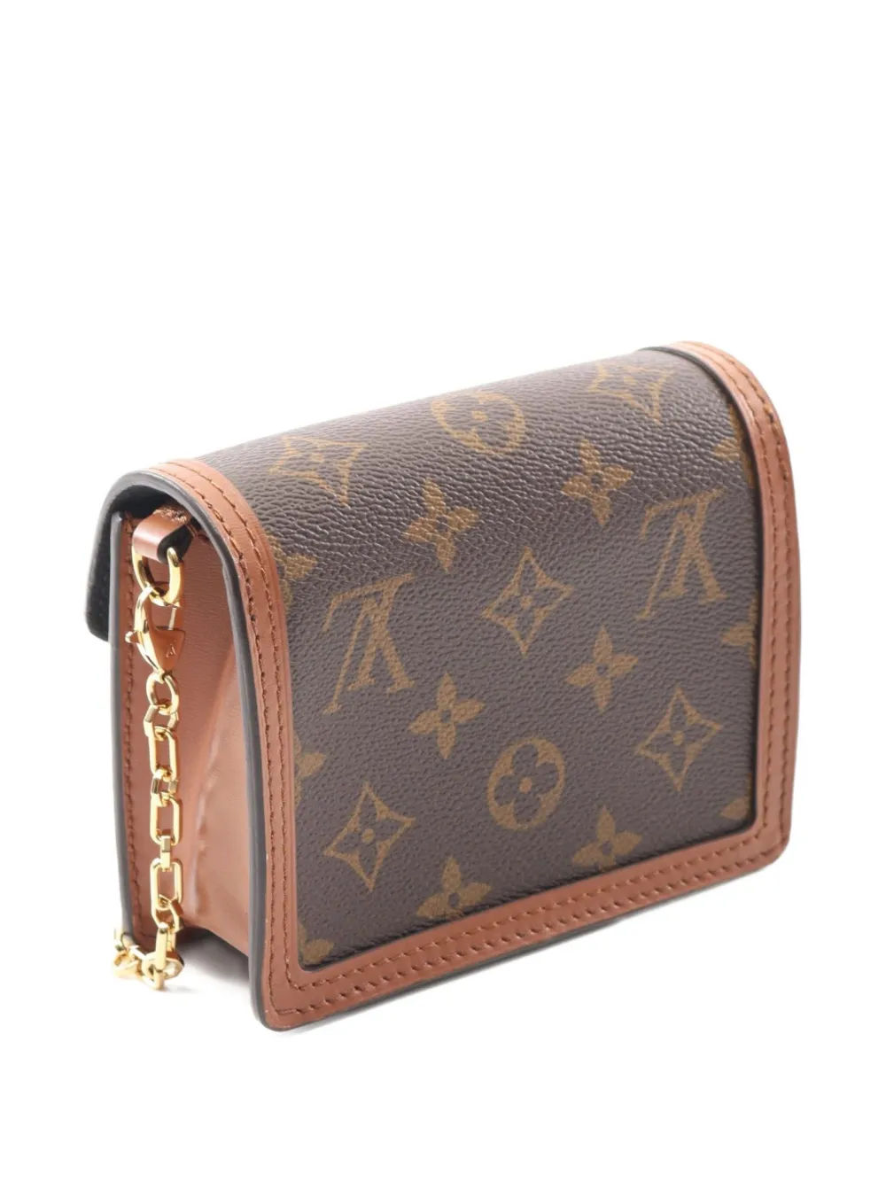 Pre-owned Louis Vuitton 2021 Micro Dauphine Monogram-reverse Shoulder Bag In Brown