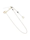 CHANEL Pre-Owned 1986-1988 logo pearl chain brooch - Gold