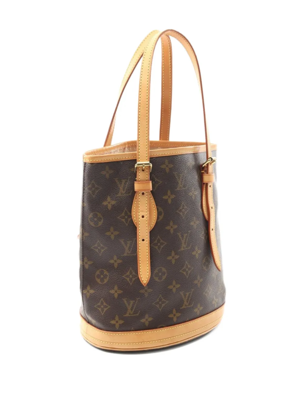 Pre-owned Louis Vuitton 2001 Bucket Pm Handbag In Brown