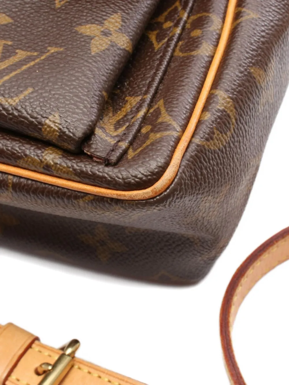 Pre-owned Louis Vuitton 2005 Viva Cite Pm Shoulder Bag In Brown