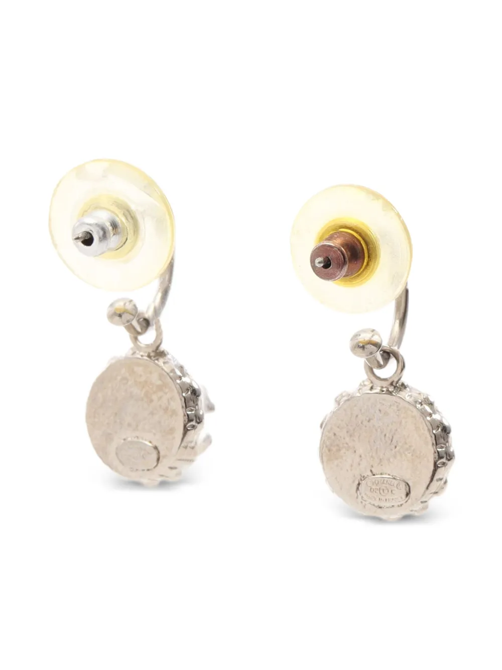 CHANEL Pre-Owned 1986-1988 rhinestone-embellished Coco-mark earrings | Image 2