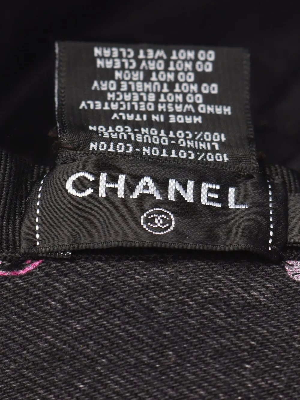 Pre-owned Chanel 1986-1988 Crusher Denim Bucket Hat In Black