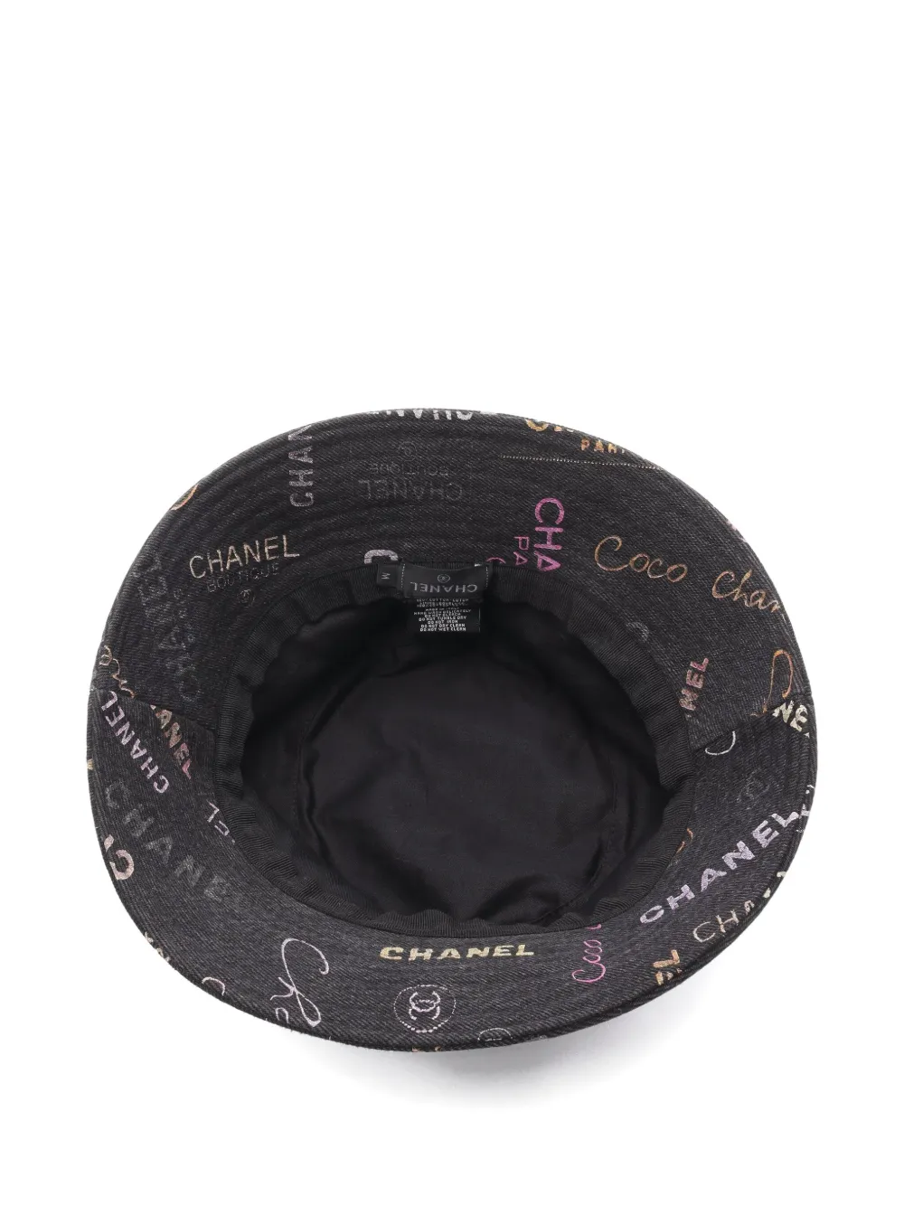 Pre-owned Chanel 1986-1988 Crusher Denim Bucket Hat In Black