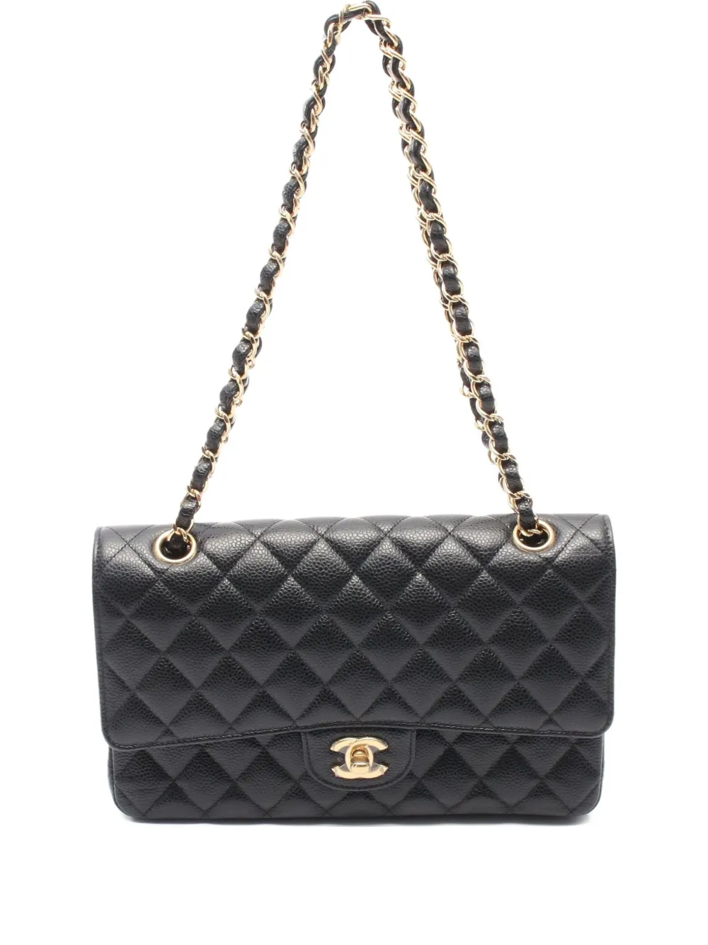 CHANEL Pre-Owned 2019 クラシック ダブルフラップ マトラッセ ショルダーバッグ - ブラック CHANEL Pre-Owned 2019 クラシック ダブルフラップ マトラッセ ショルダーバッグ - ブラック