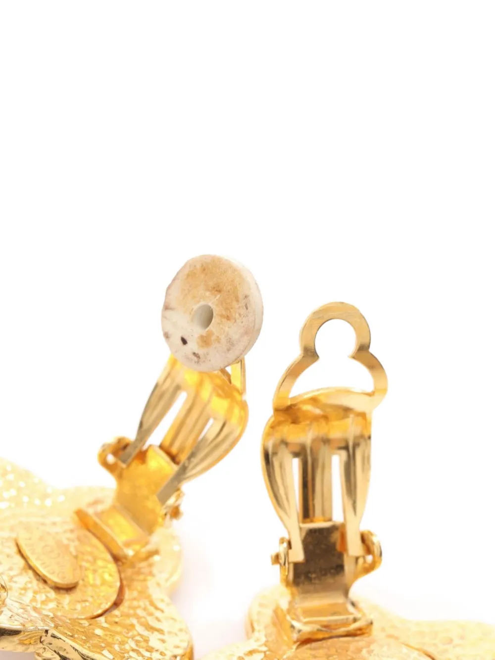Pre-owned Chanel 1986-1988 Coco Mark Earrings In Gold