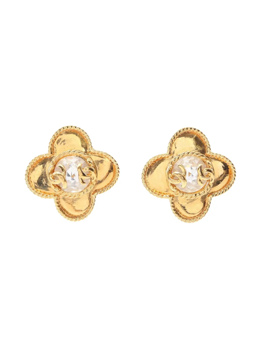 Pre-owned Chanel 1986-1988 Coco Mark Earrings In Gold