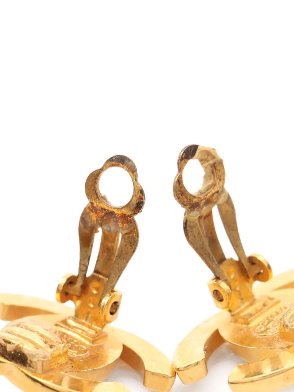 Pre-owned Chanel 1986-1988 Coco Mark Earrings In Gold