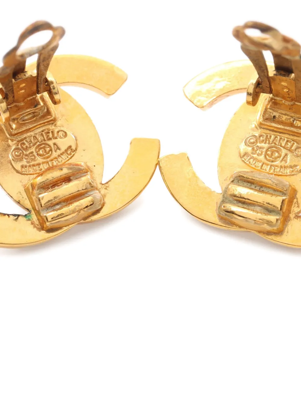 Pre-owned Chanel 1986-1988 Coco Mark Earrings In Gold