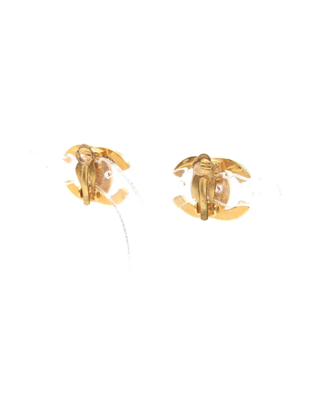 Pre-owned Chanel 1986-1988 Coco Mark Earrings In Gold