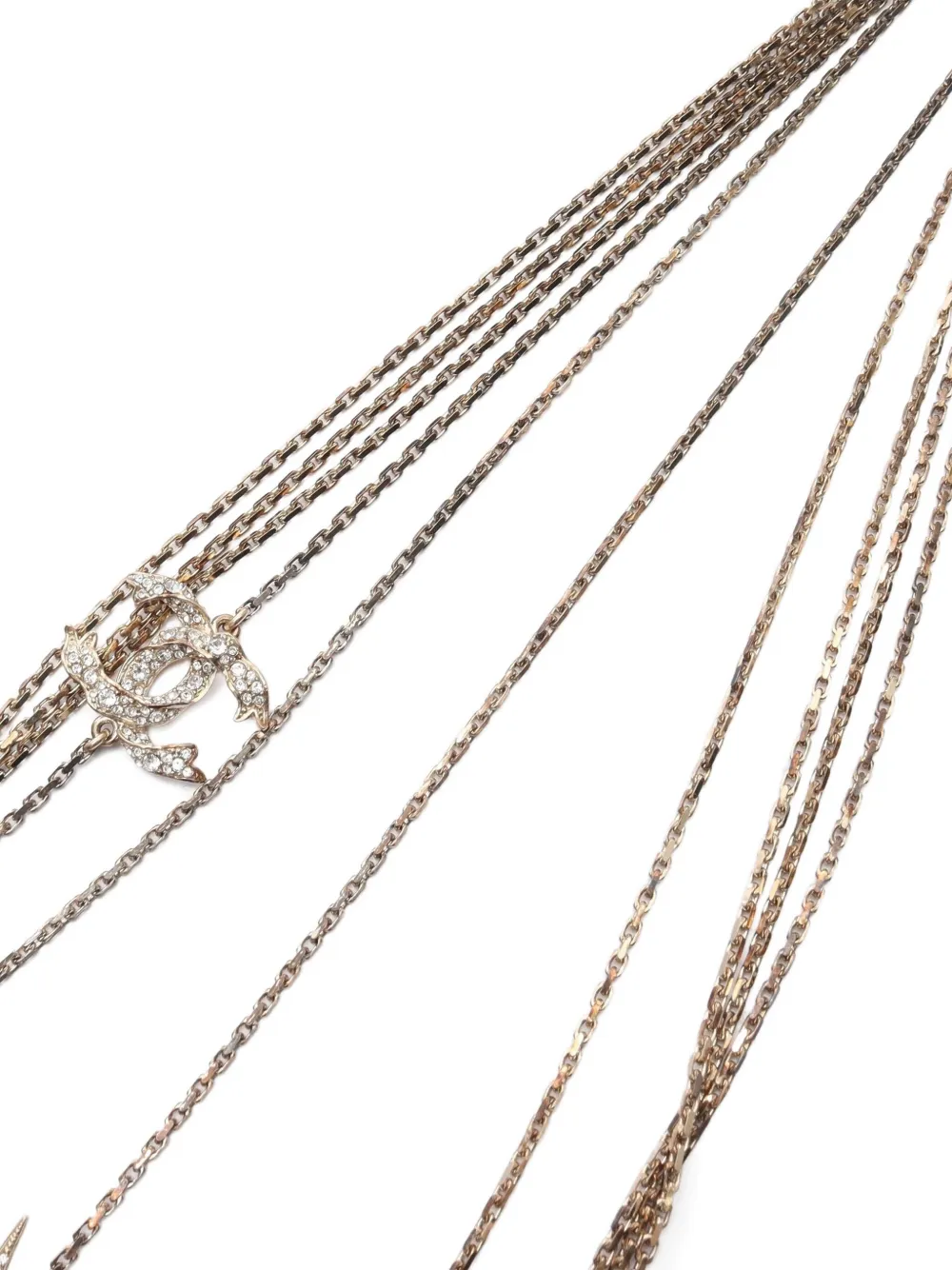 Pre-owned Chanel 1986-1988 Coco-mark Necklace In Gold