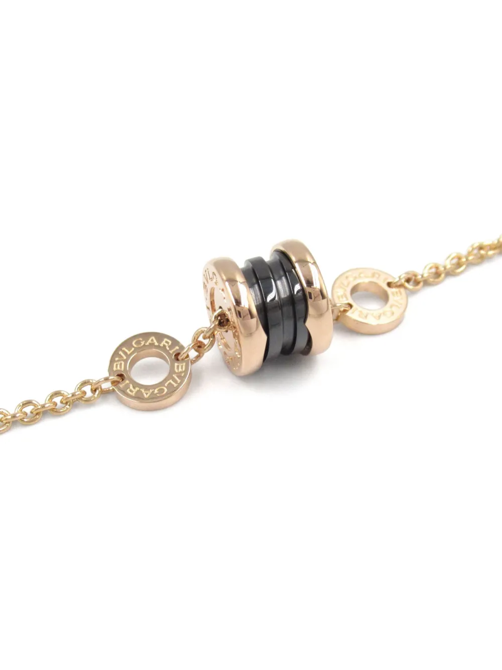 Pre-owned Bvlgari 2010s 18k Rose Gold B-zero1 Bracelet In Pink