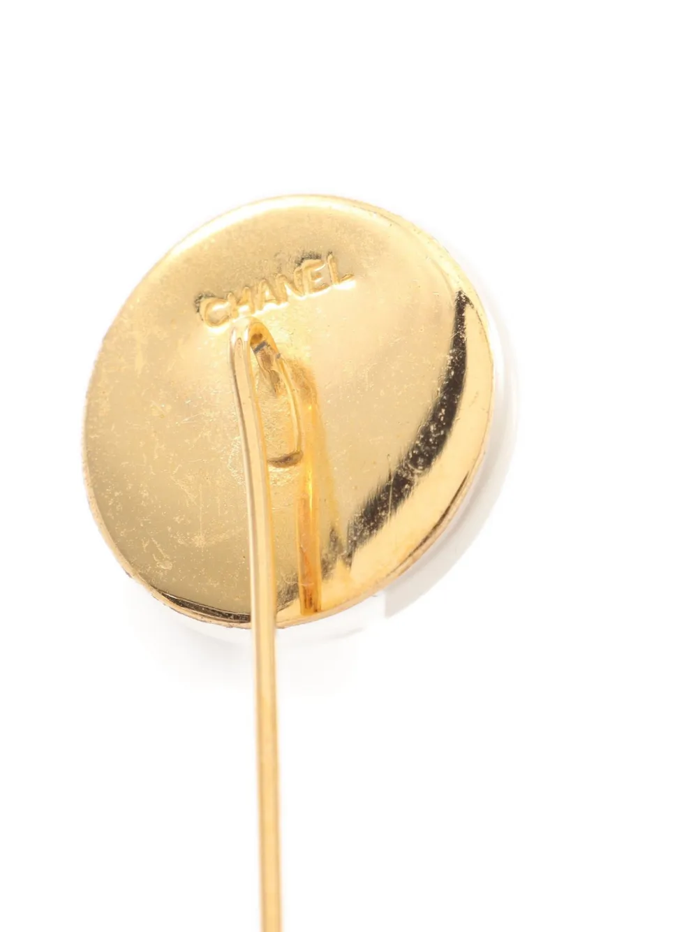 Pre-owned Chanel 1986-1988 Coco-mark Brooch In Gold