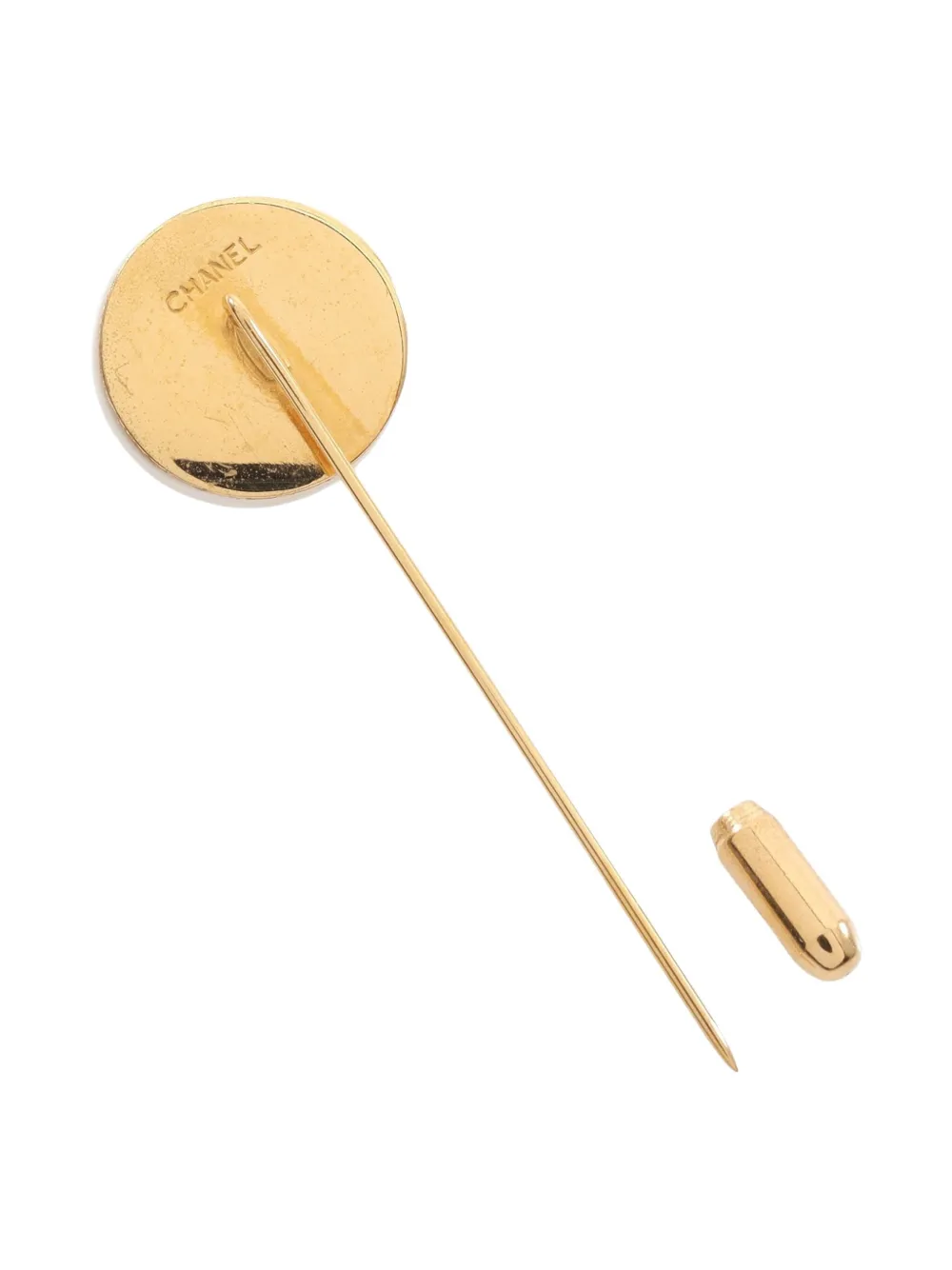 Pre-owned Chanel 1986-1988 Coco-mark Brooch In Gold