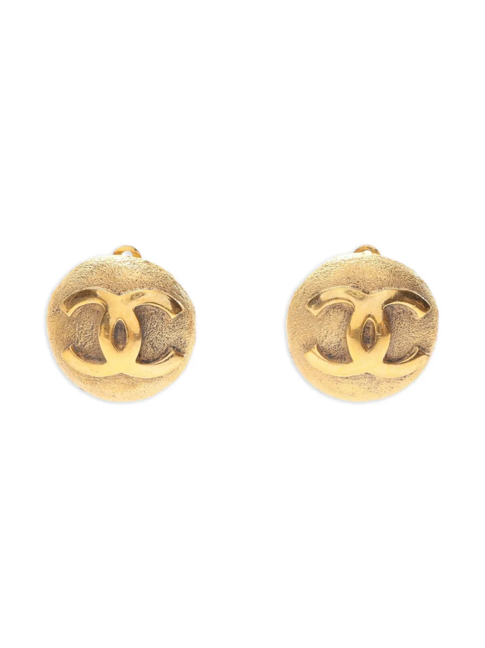 CHANEL Pre-Owned 1986-1988 CC-interlocking earrings | Gold | Image 1