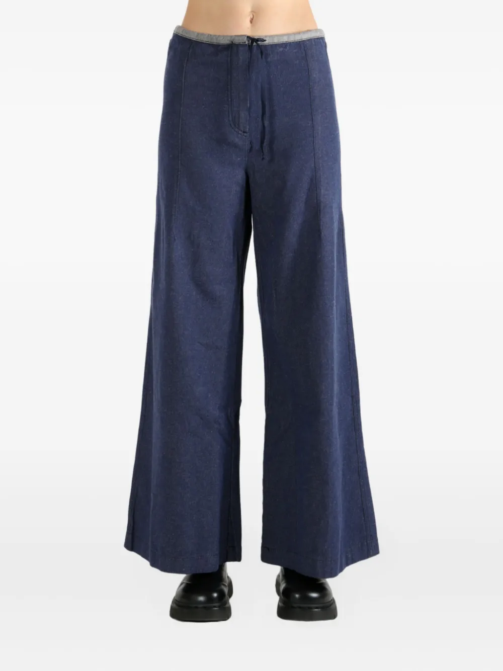 Baserange Arthur drawstring wide-leg trousers - Blauw
