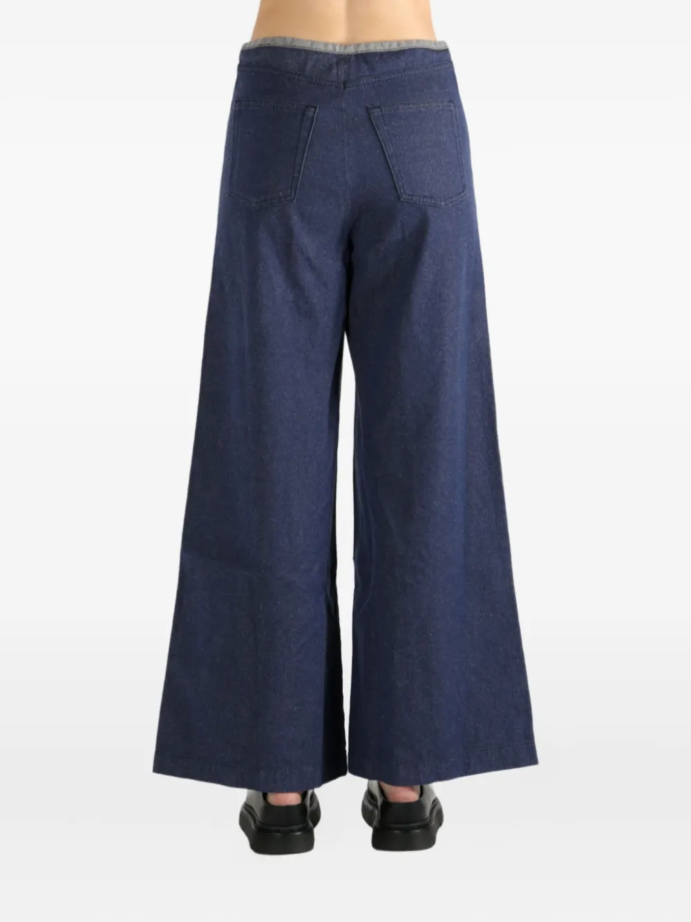 Baserange Arthur drawstring wide-leg trousers Blauw