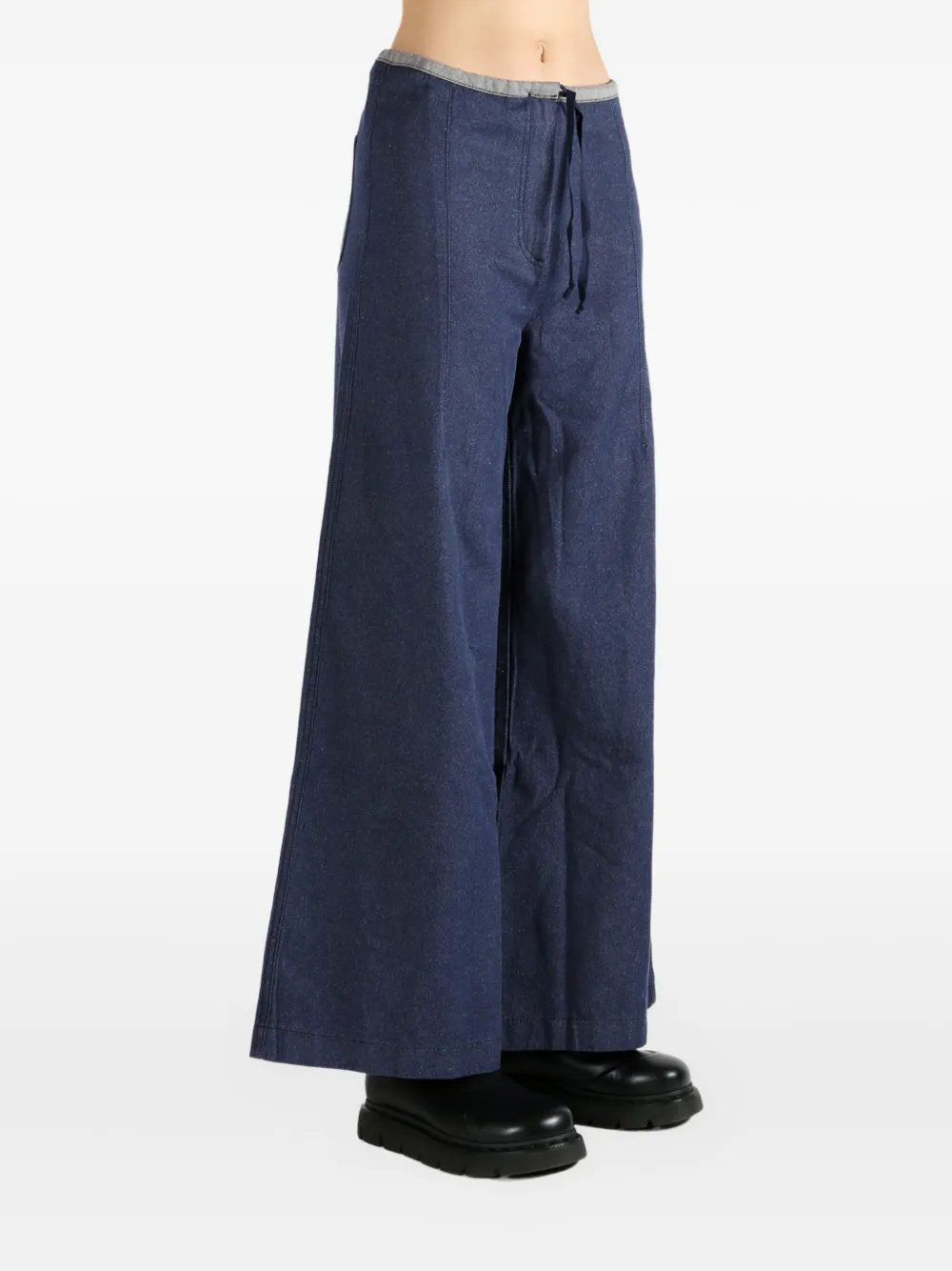Baserange Arthur drawstring wide-leg trousers Blauw