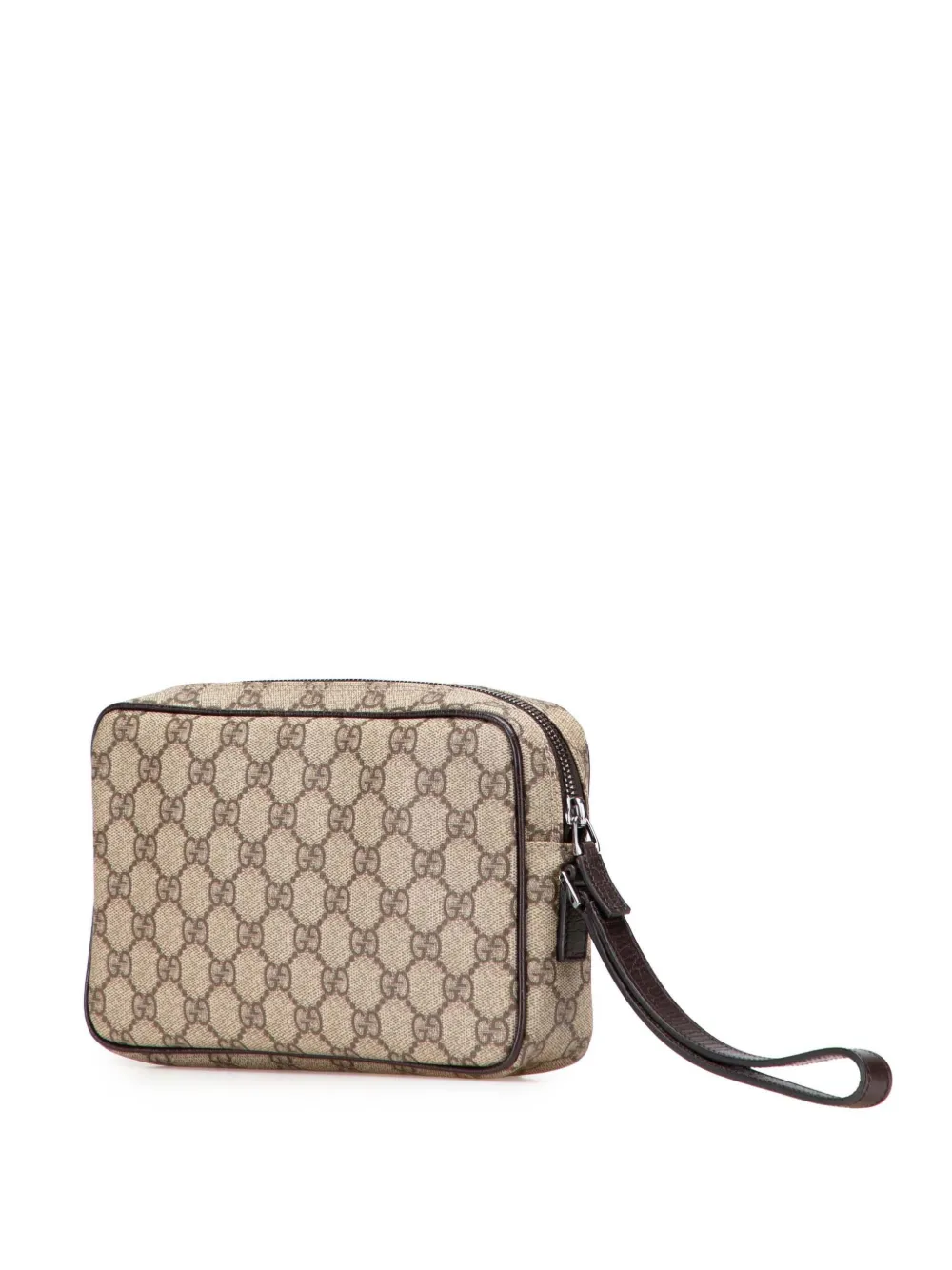 Pre-owned Gucci 2000-2015 Gg Supreme Clutch Bag In Brown