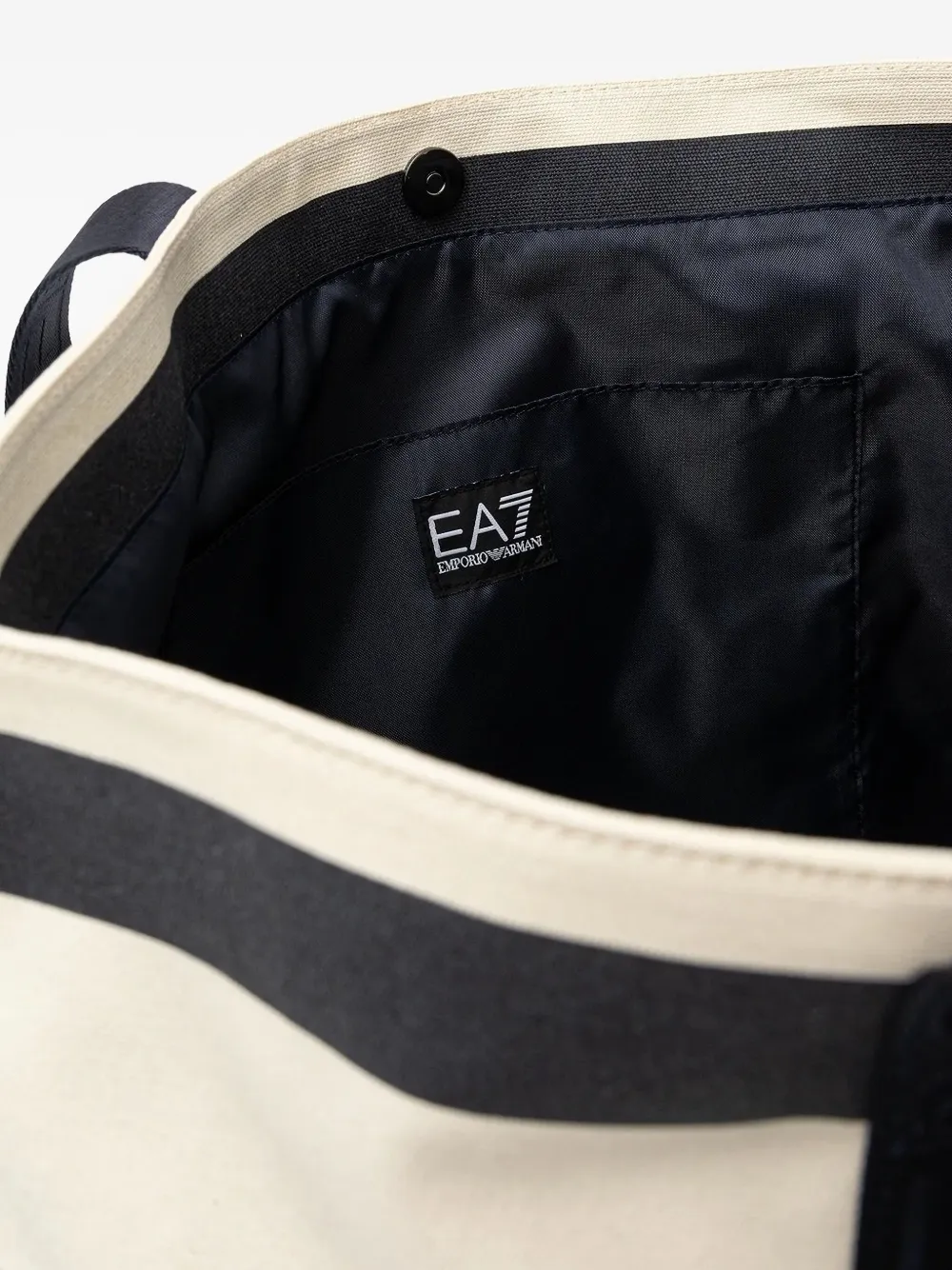 Ea7 Emporio Armani Grote katoenen gestreepte shopper - Wit