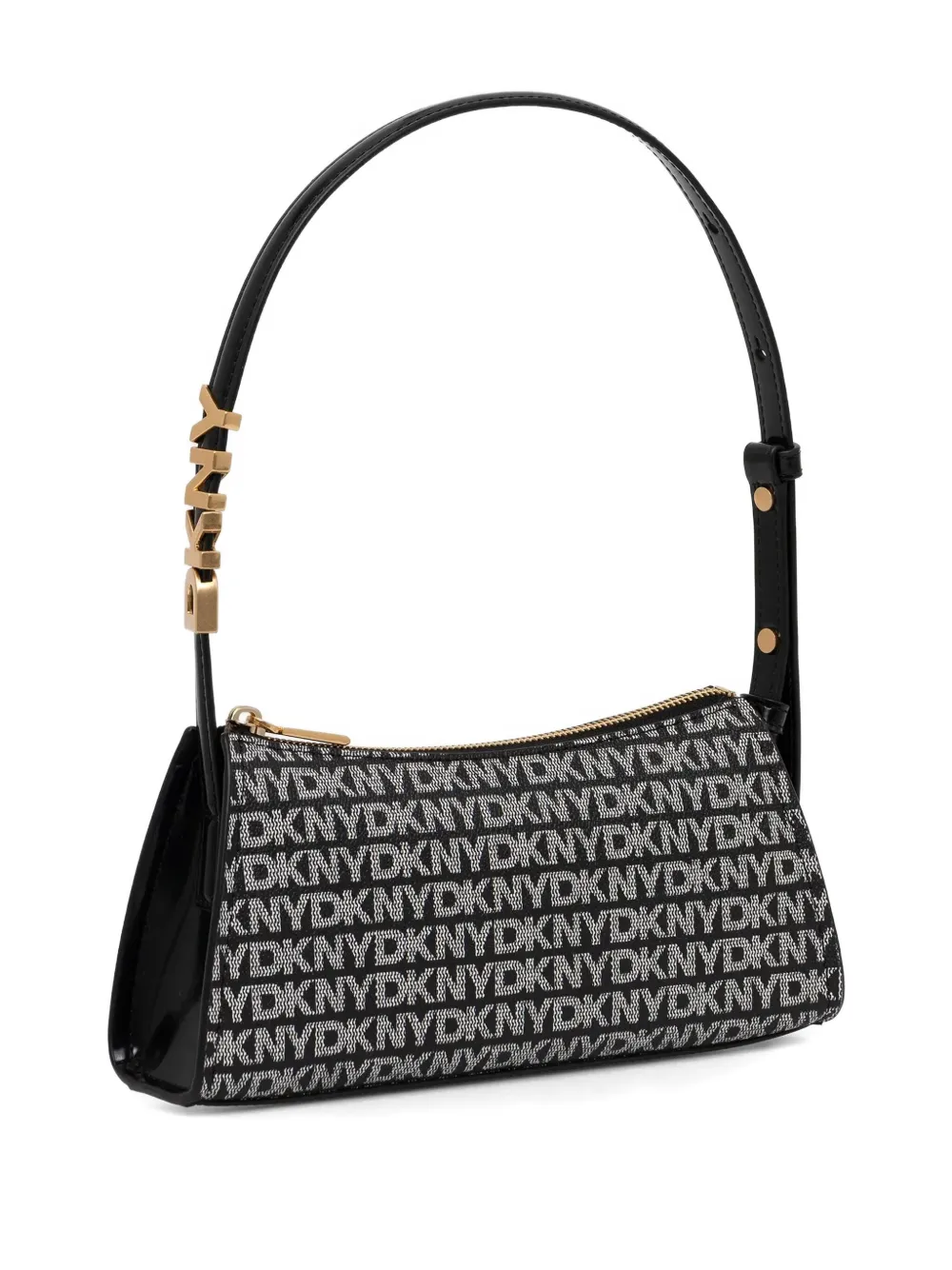 DKNY logo-plaque top-handle bag - Zwart