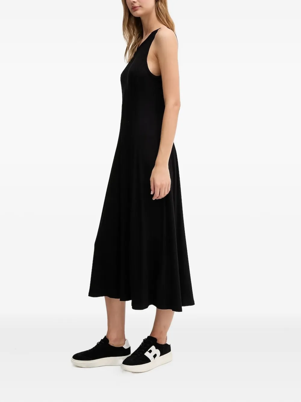DKNY keyhole ribbed dress Zwart