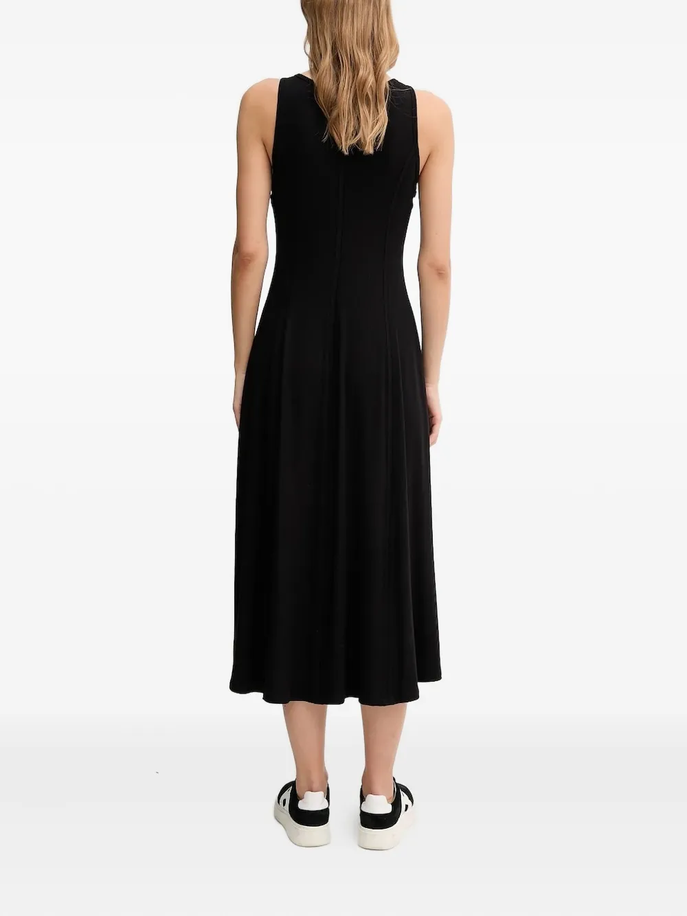 DKNY Geribbelde jurk met keyhole - Zwart