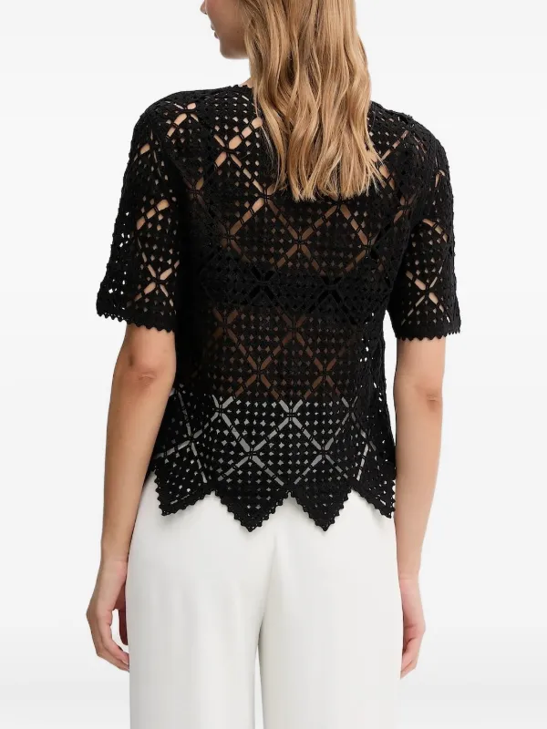 DKNY open-work Crochet Top | Black | FARFETCH
