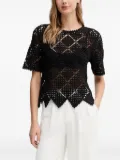 DKNY open-work crochet top - Black