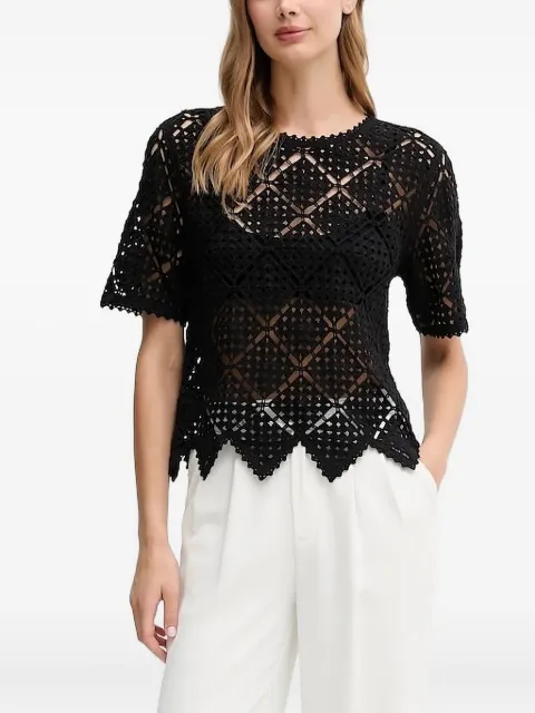 DKNY open-work crochet top