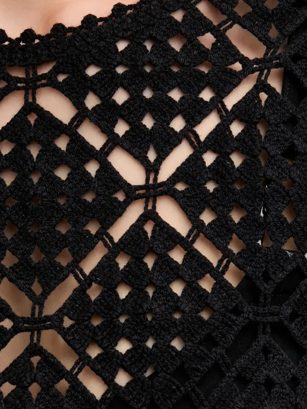 DKNY open-work Crochet Top | Black | FARFETCH