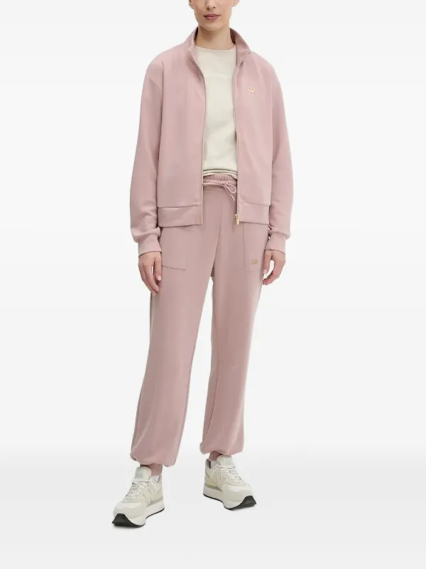 Ea7 Emporio Armani long-detail zip-up Sweatshirt Pink