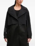 Ea7 Emporio Armani mesh-panel trench coat - Black