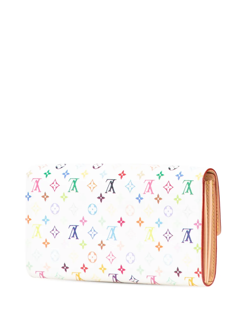Pre-owned Louis Vuitton 2007 Monogram Multicolore Sarah Wallet Long Wallets In White