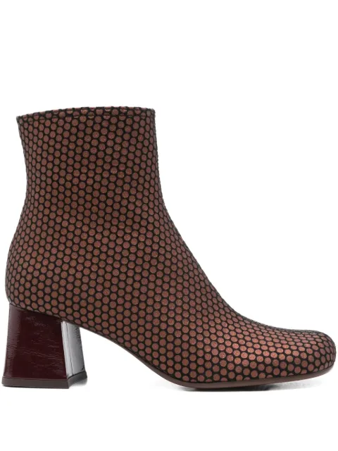 Chie Mihara 60mm perforated leather block-heel boots
