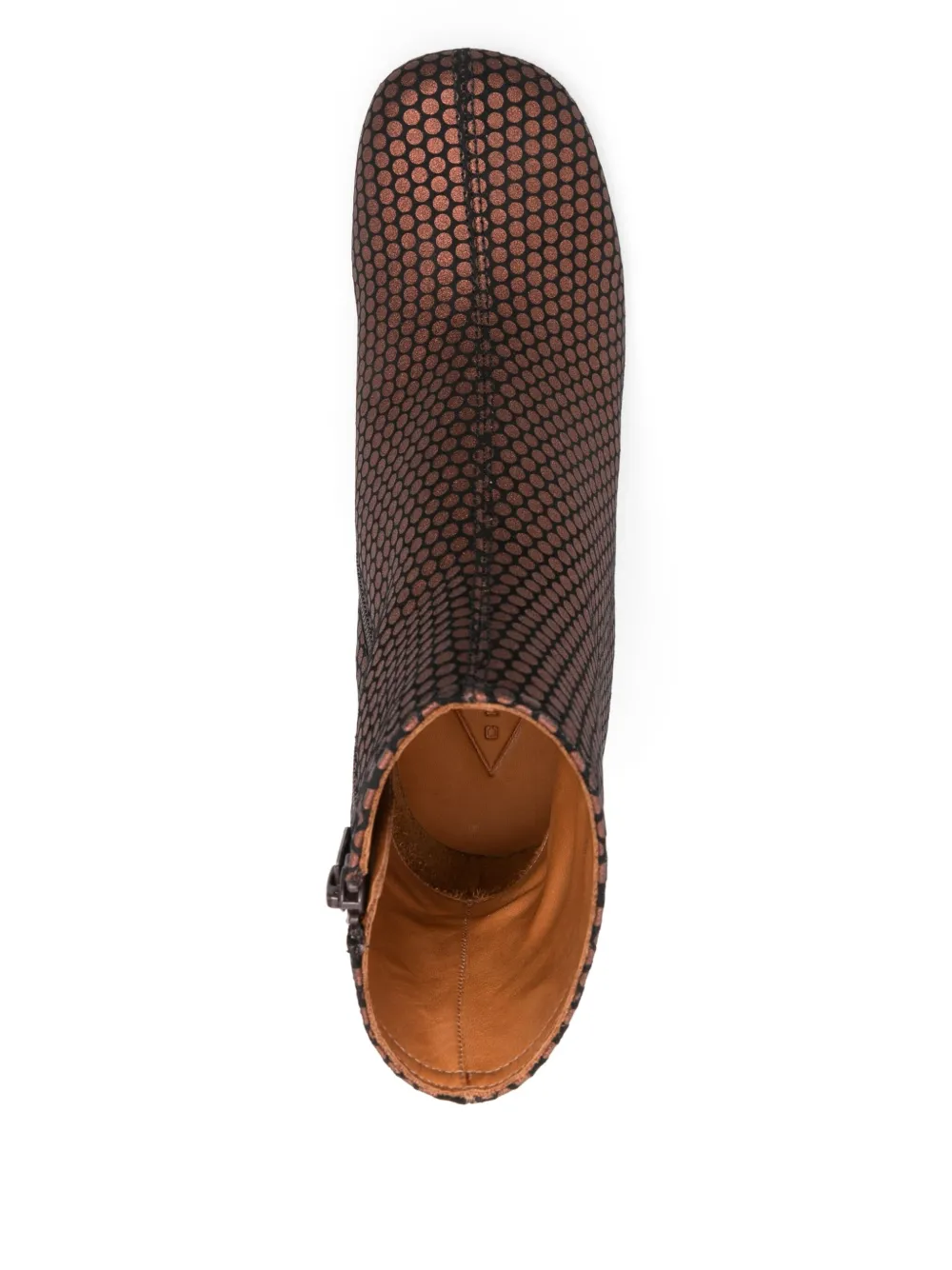 Chie Mihara 60mm perforated leather block-heel boots Brown
