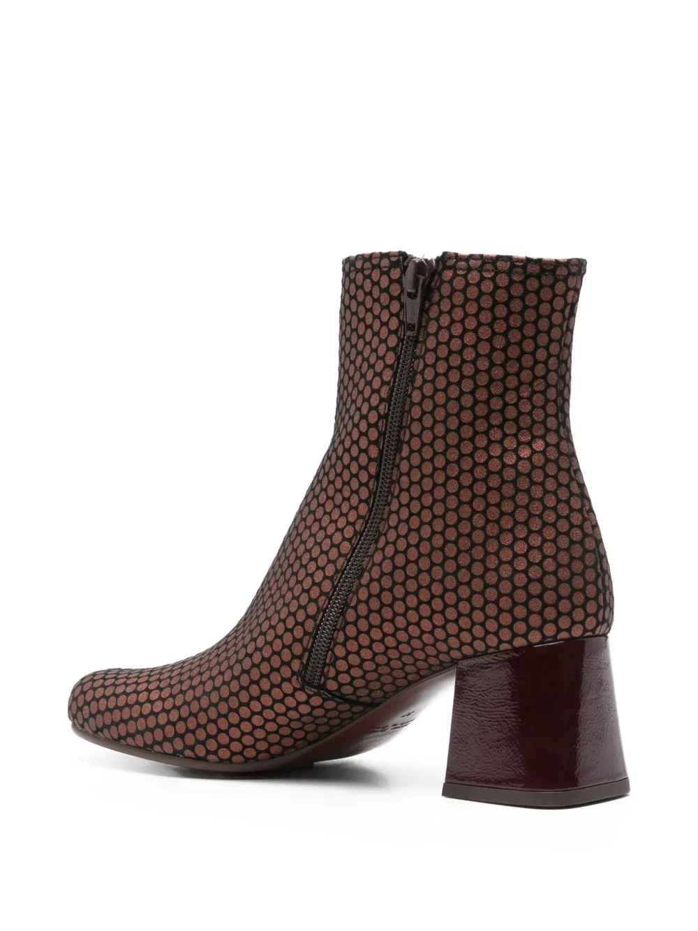 Chie Mihara 60mm perforated leather block-heel boots Brown