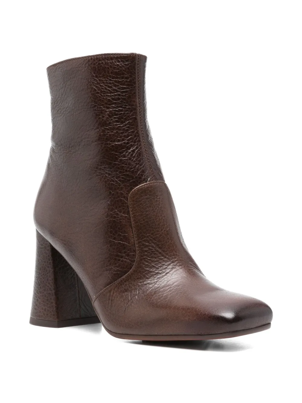 Chie Mihara 85mm leather block-heel ankle boots Brown