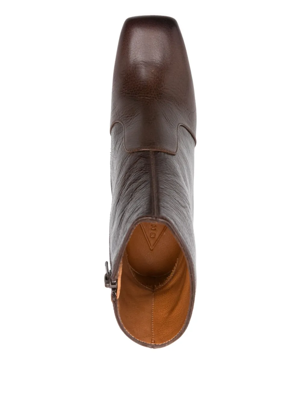 Chie Mihara 85mm leather block-heel ankle boots Brown