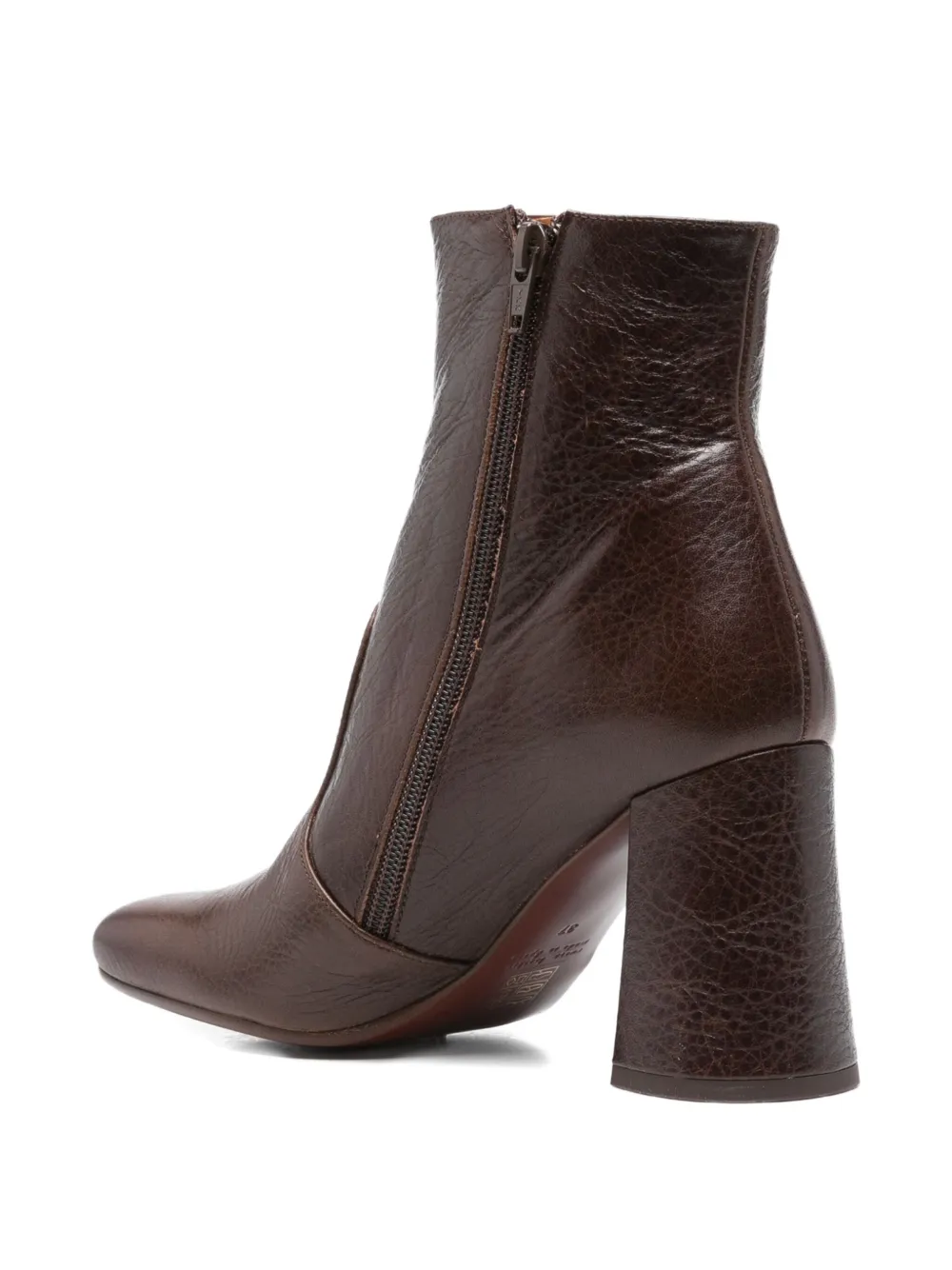 Chie Mihara 85mm leather block-heel ankle boots Brown