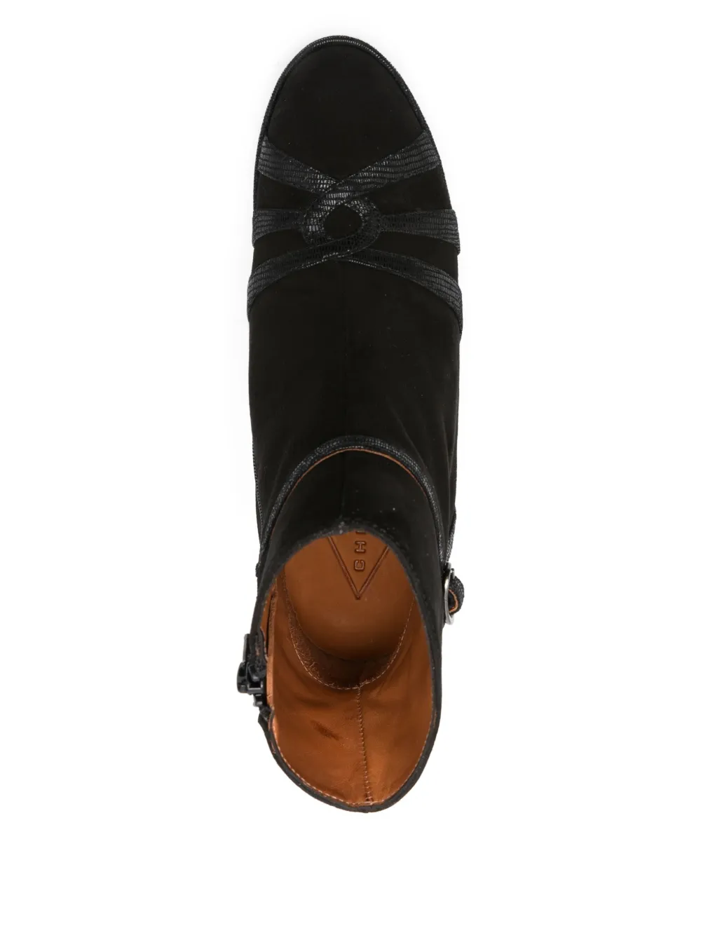 Chie Mihara 80mm buckle-strap suede boots Black