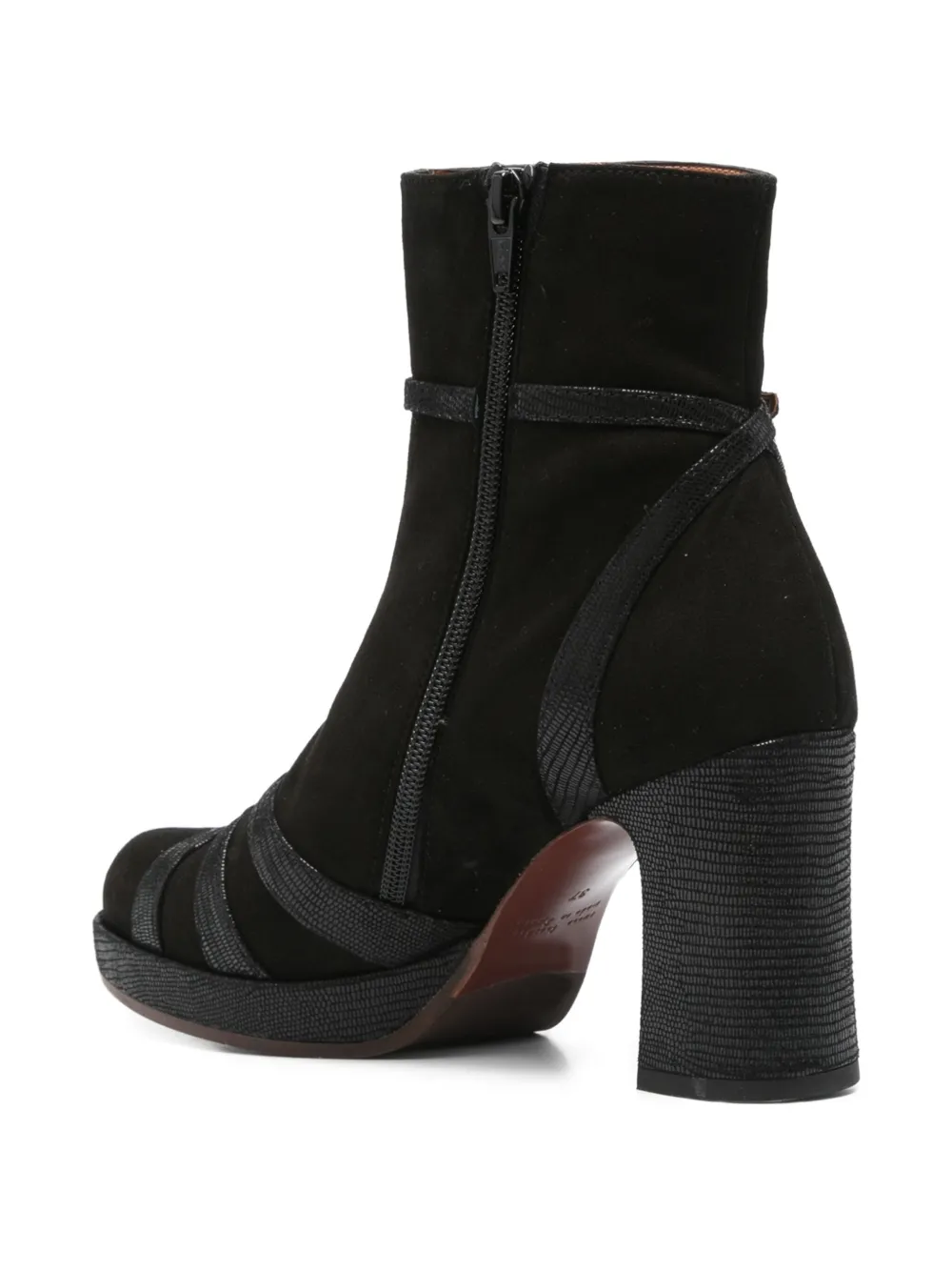 Chie Mihara 80mm buckle-strap suede boots Black