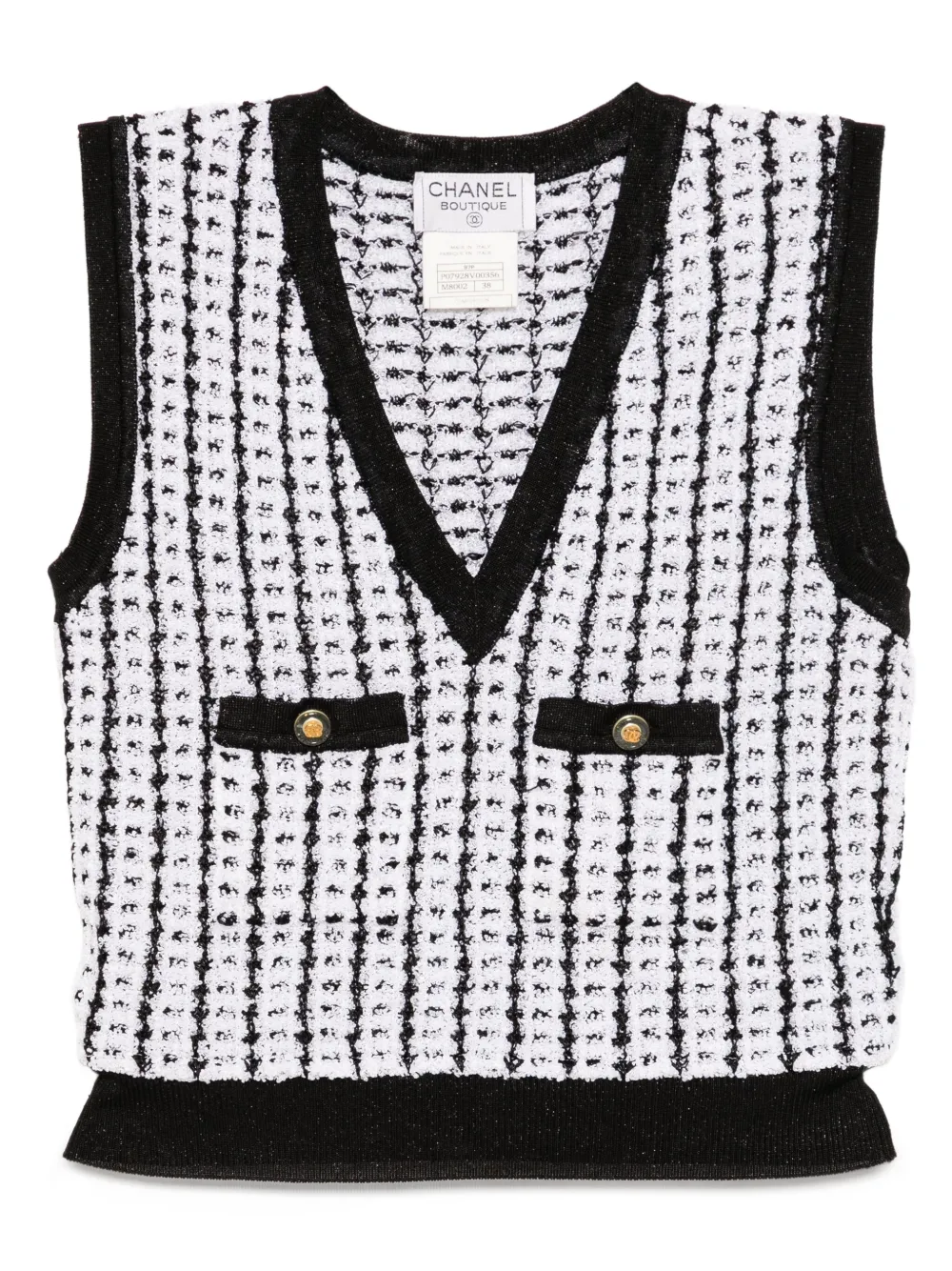 CHANEL Pre-Owned Top smanicato 1997 - Bianco