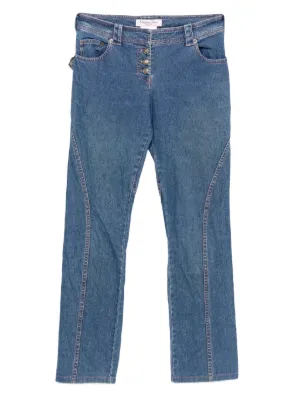 MM6 Maison Margiela ミッドライズ クロップドジーンズ | ブルー