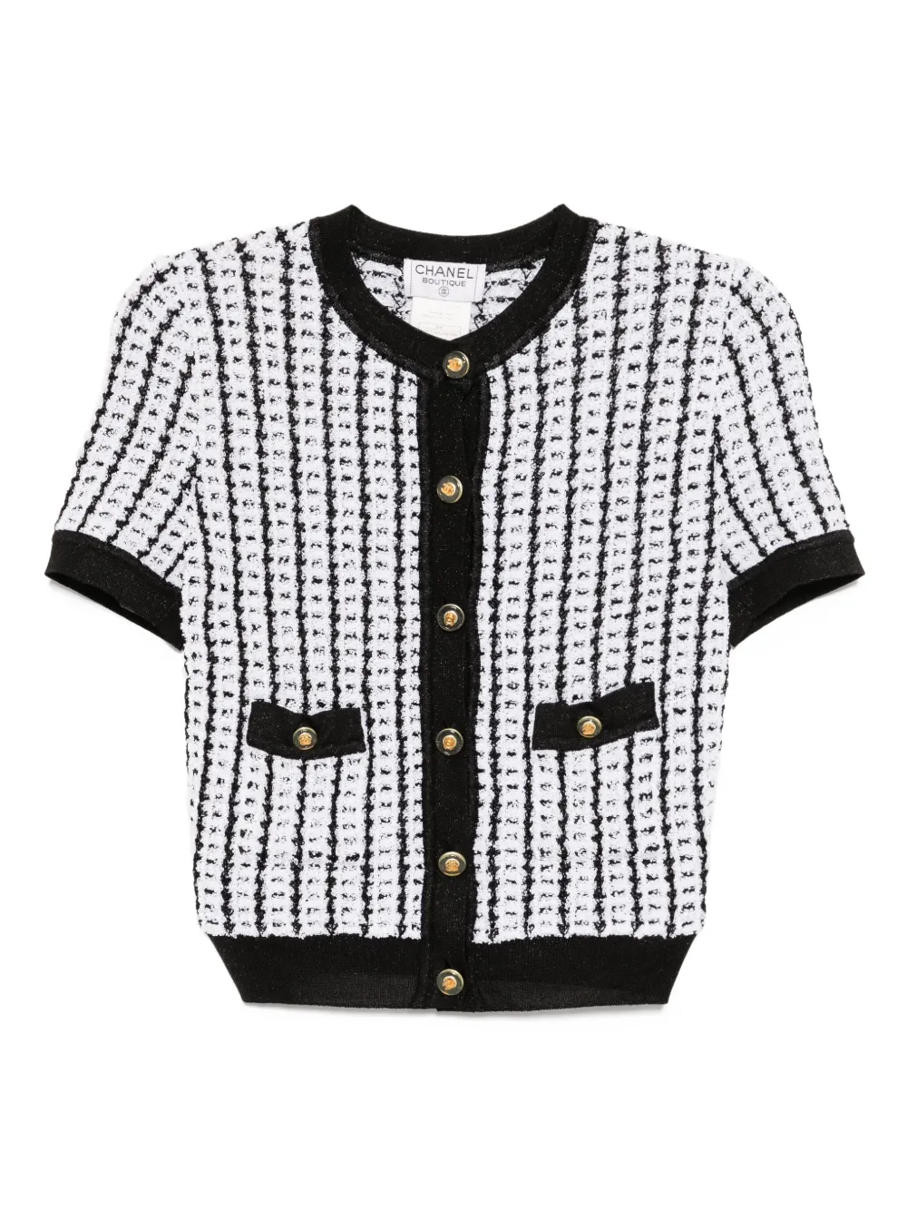 CHANEL Pre-owned 1997 Short-sleeve Sweater Top In White