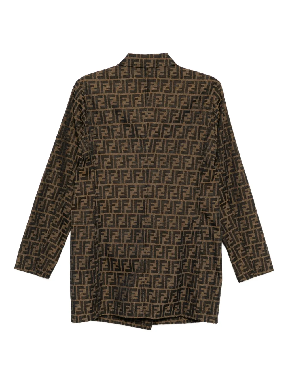 Fendi Pre-Owned abrigo Zucca con doble botonadura 1990-2000 | Image 2